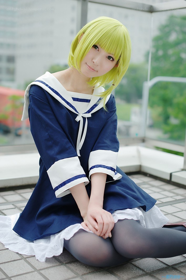 cosplayer in sailor uniform
