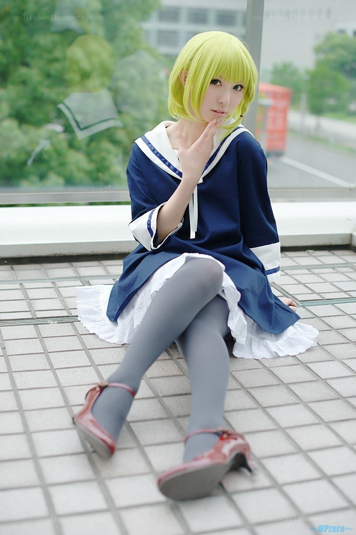 cosplayer in sailor uniform