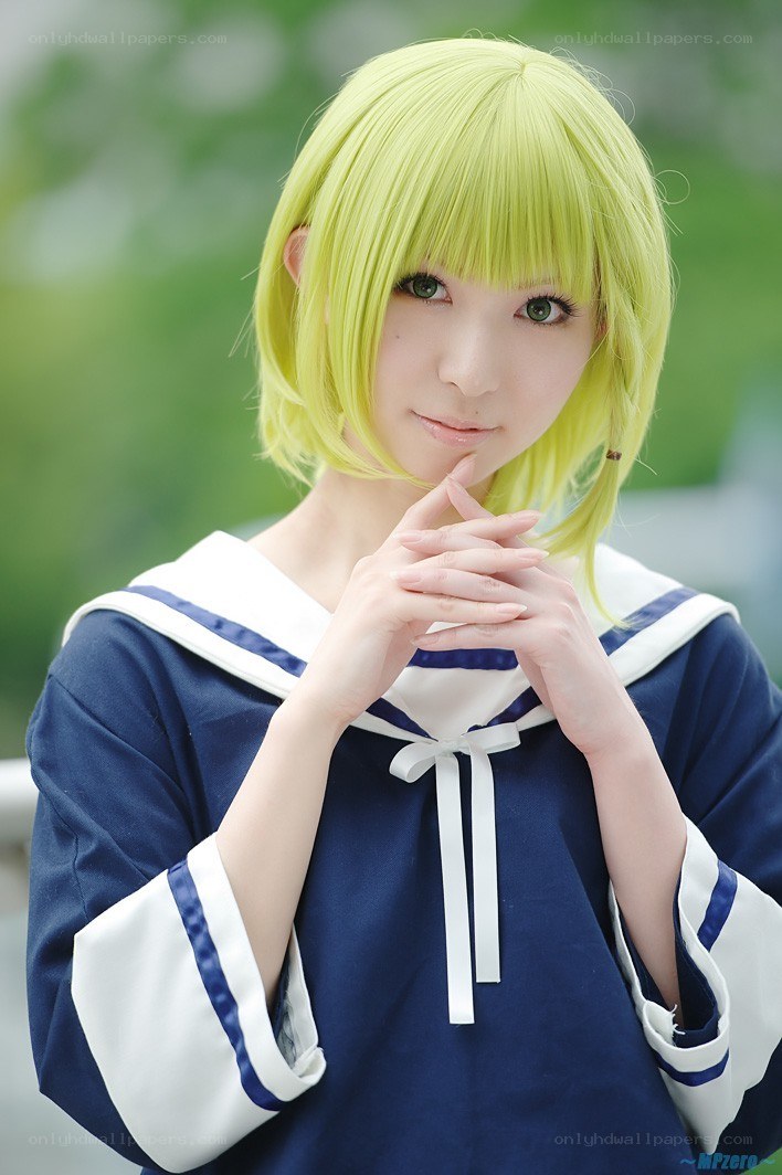 cosplayer in sailor uniform