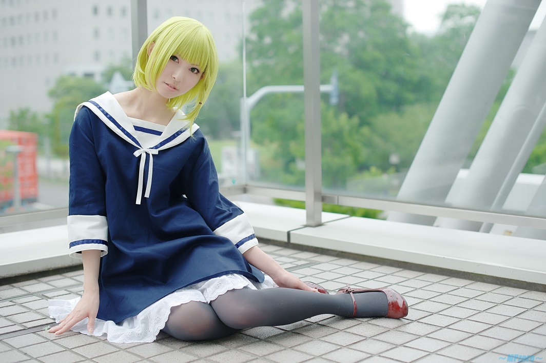 cosplayer in sailor uniform