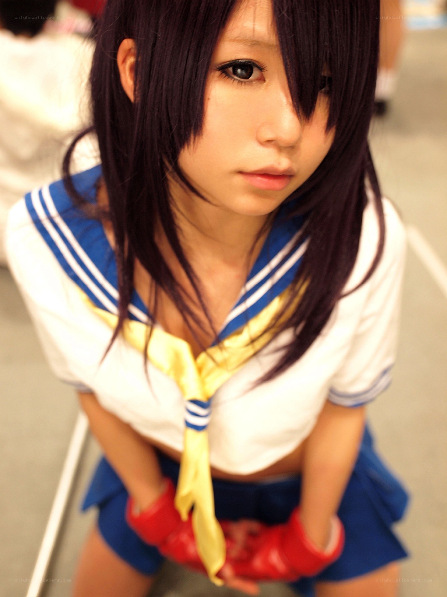 cosplayer in sailor uniform