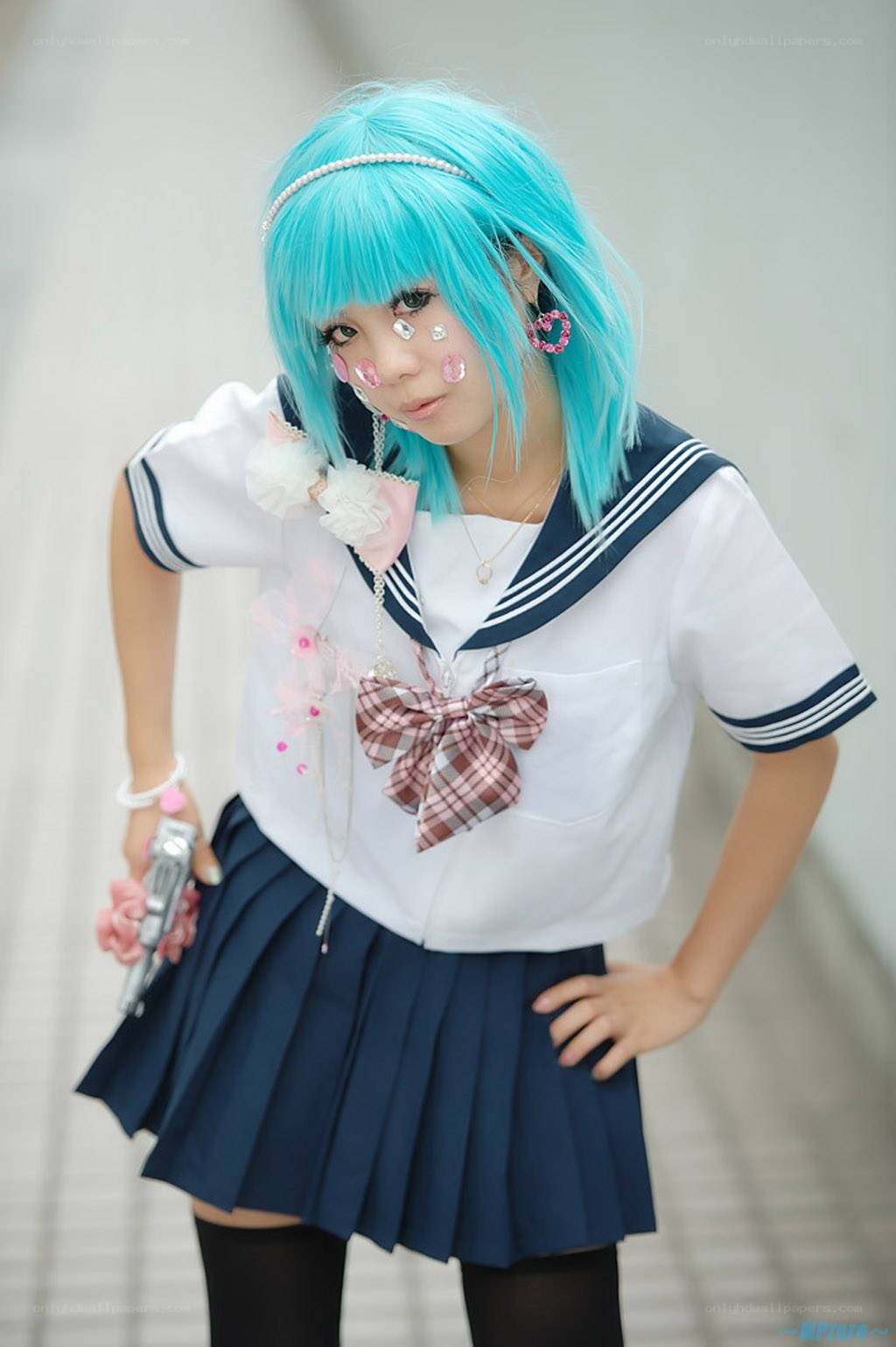 cosplayer in sailor uniform