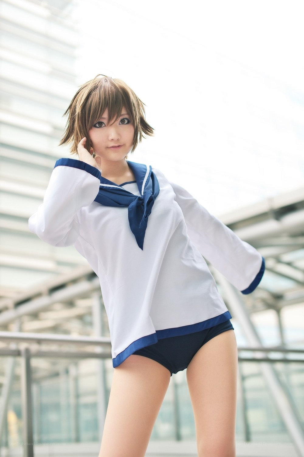 cosplayer in sailor uniform