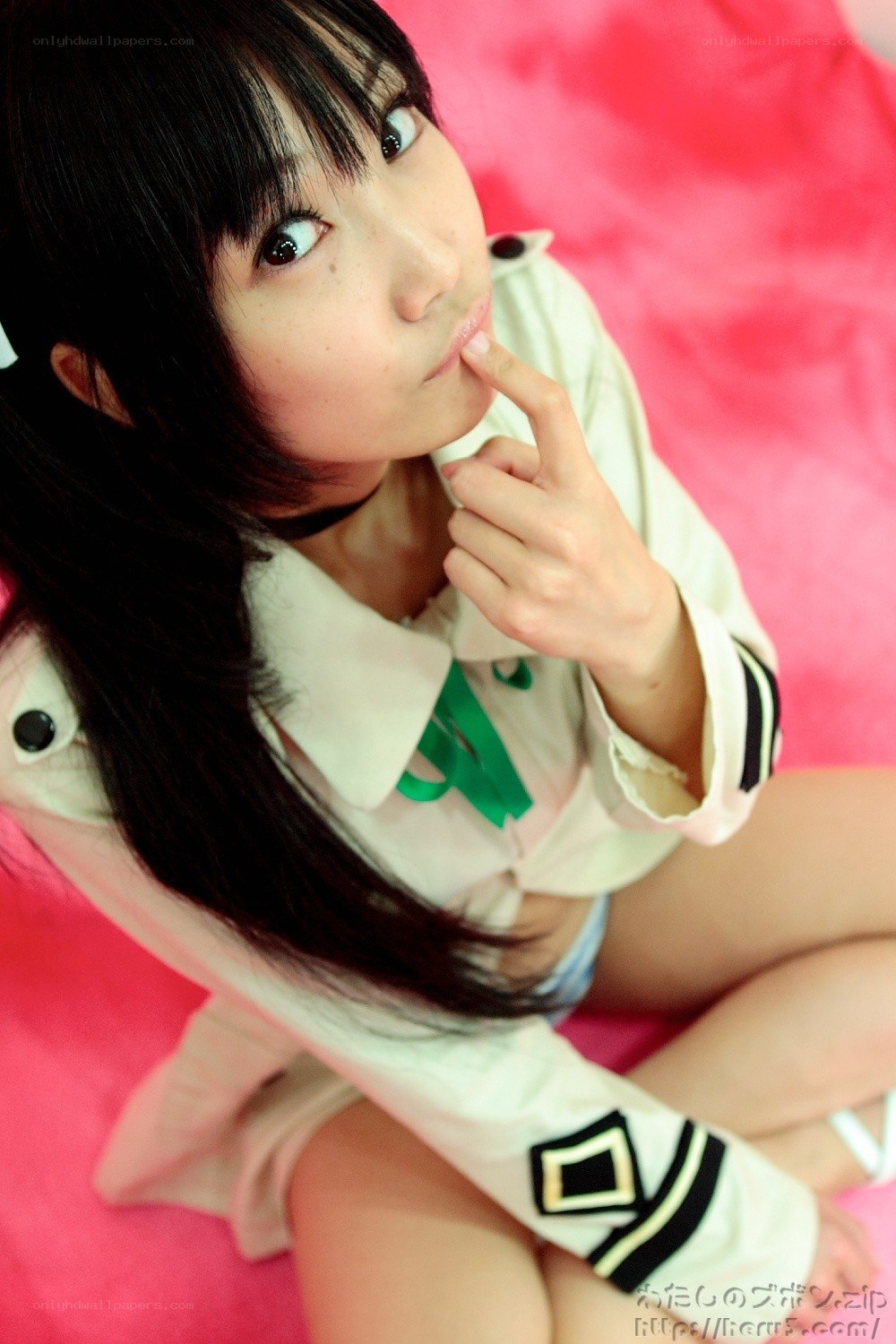 cosplayer in school uniform