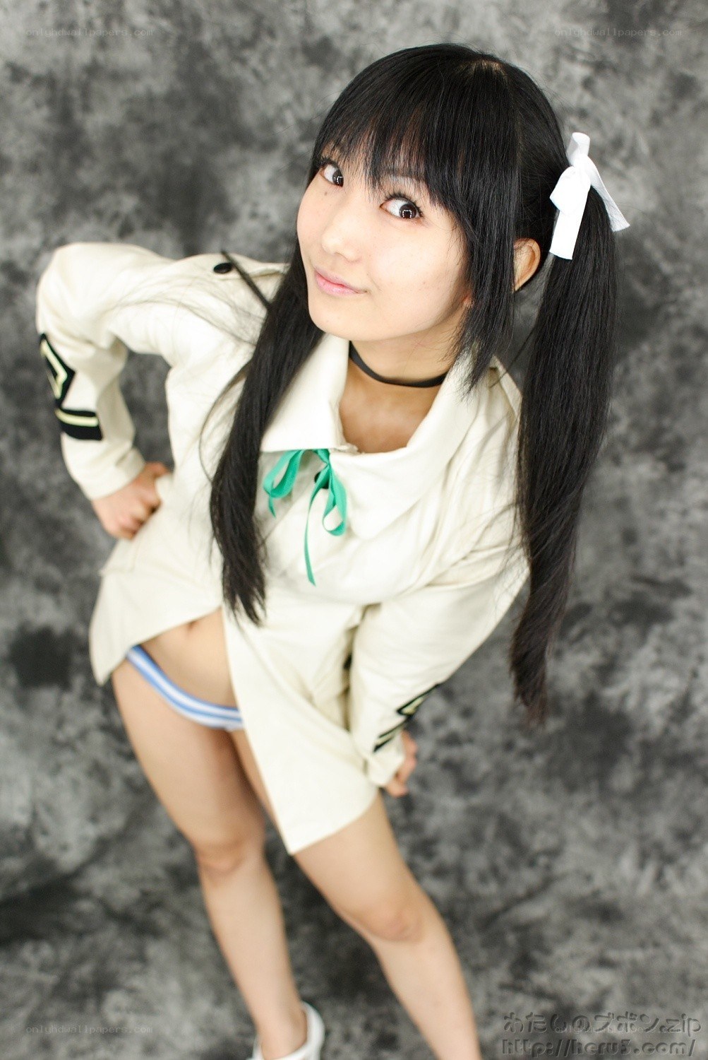 cosplayer in school uniform