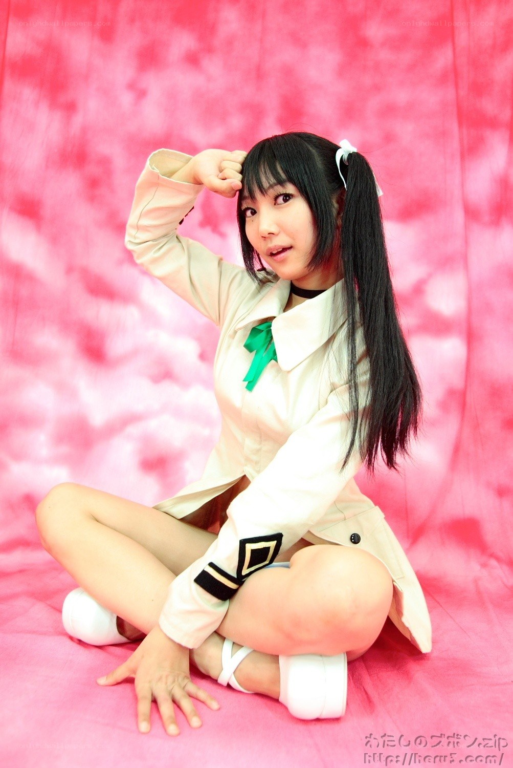 cosplayer in school uniform