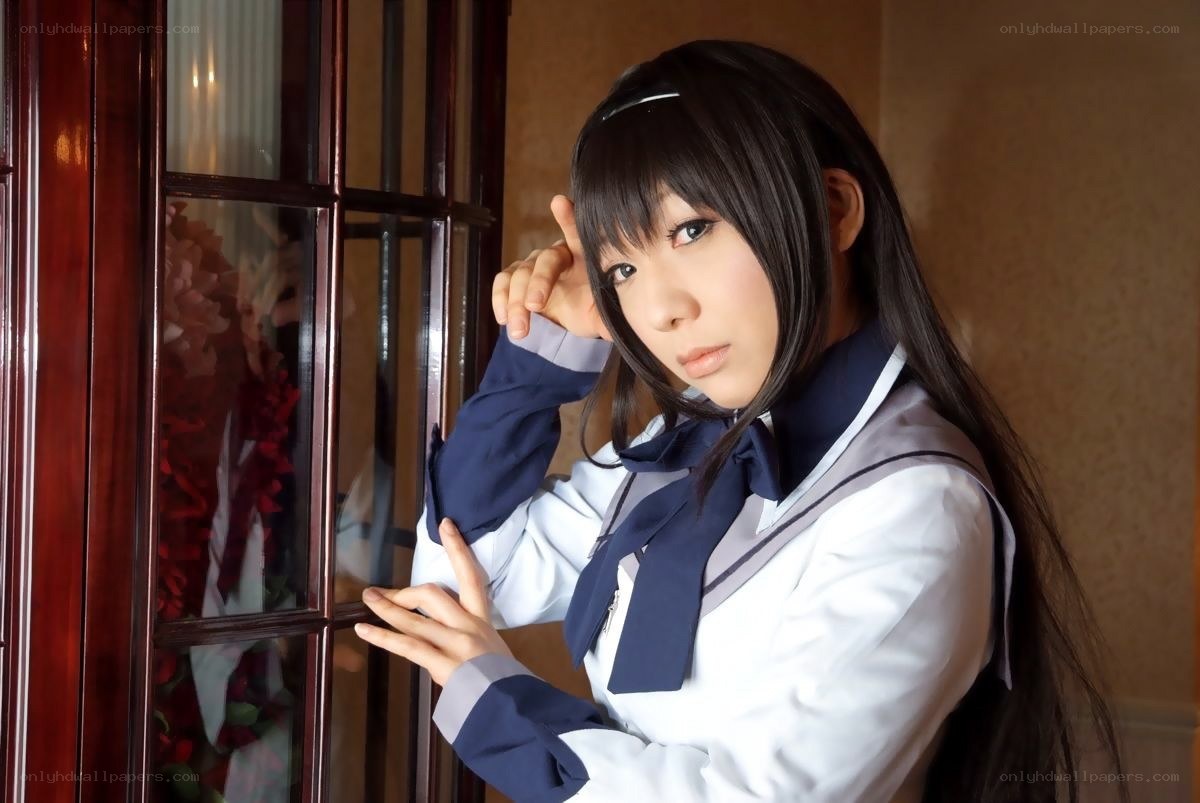 cosplayer in school uniform