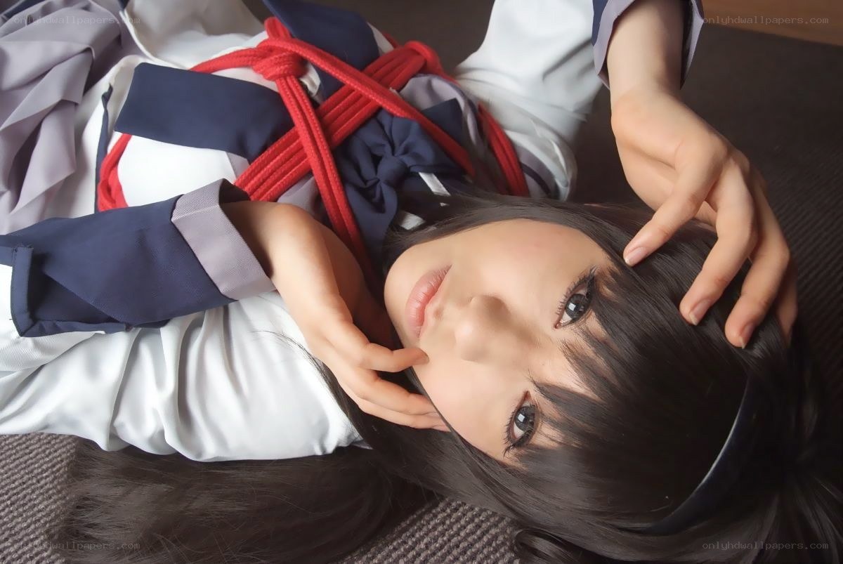 cosplayer in school uniform