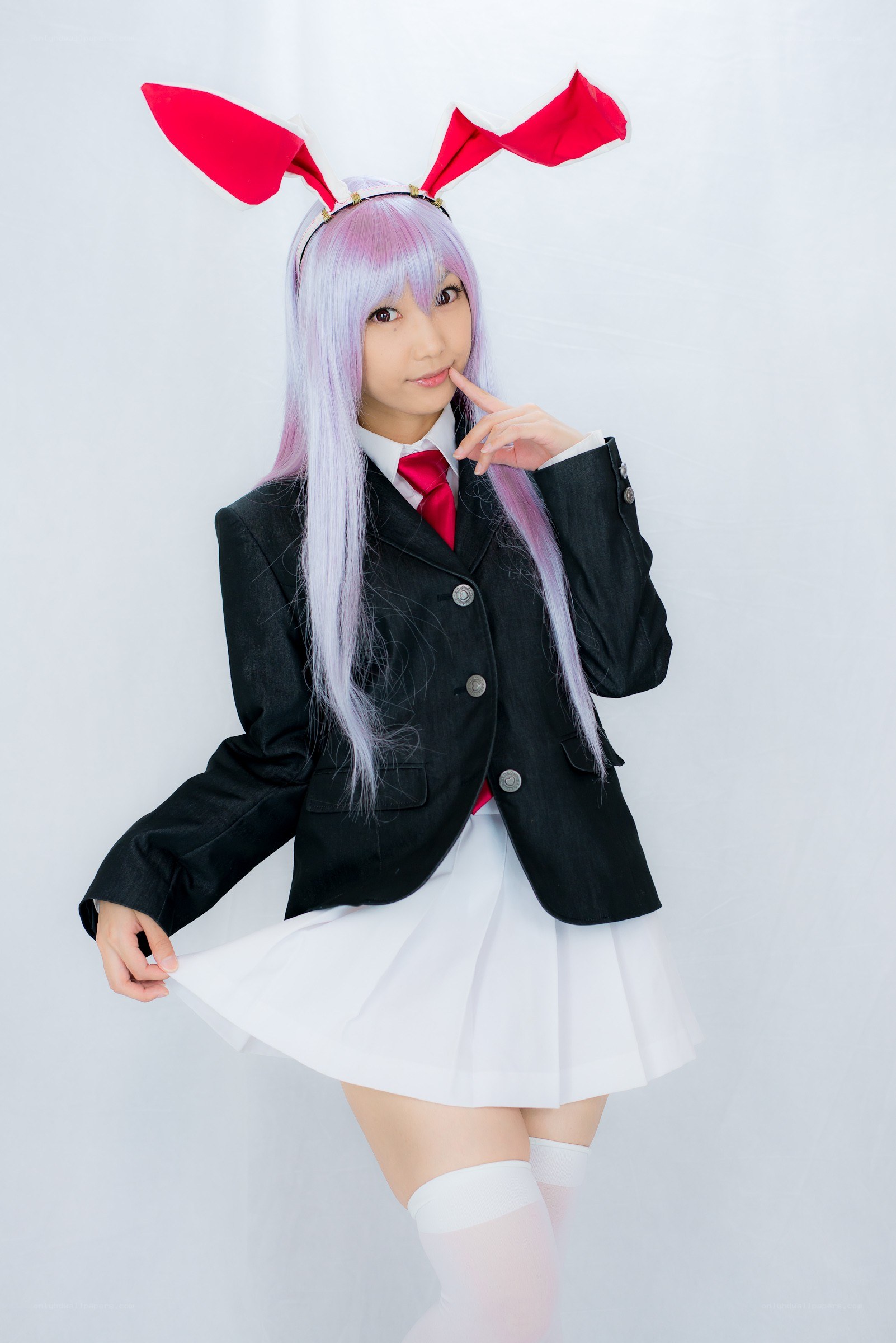 cosplayer in school uniform