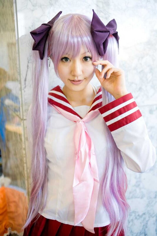 cosplayer in school uniform