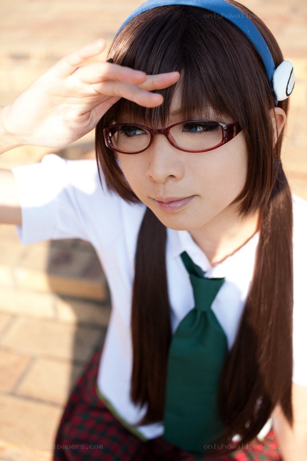 cosplayer in school uniform