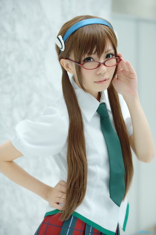 cosplayer in school uniform