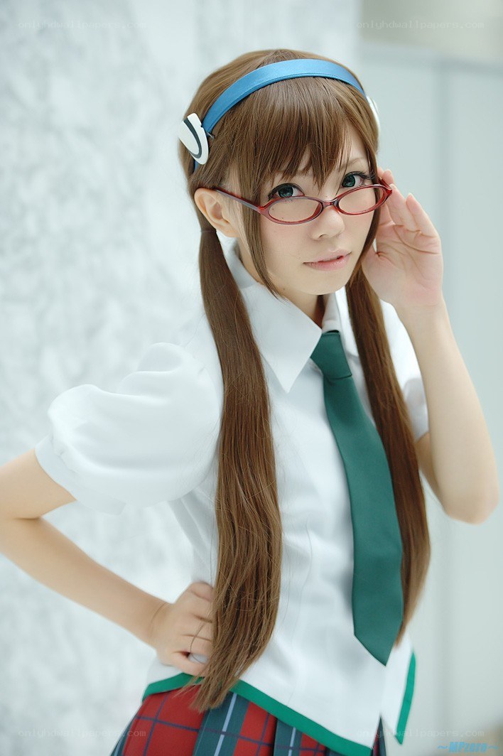cosplayer in school uniform