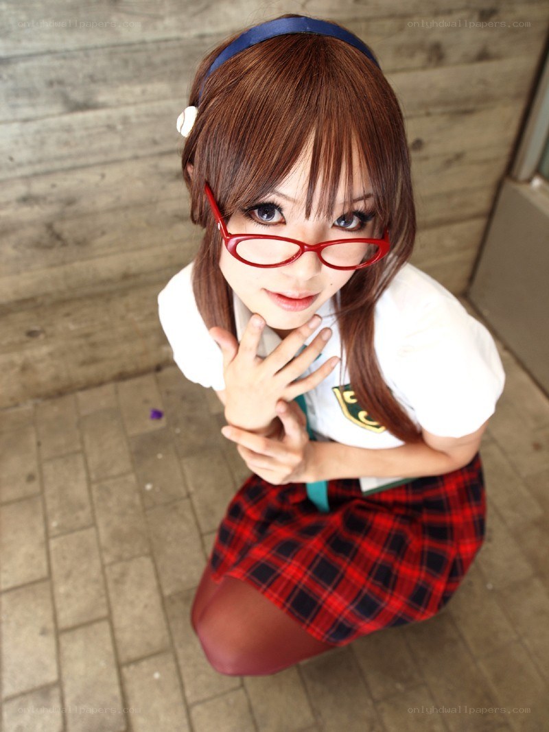 cosplayer in school uniform