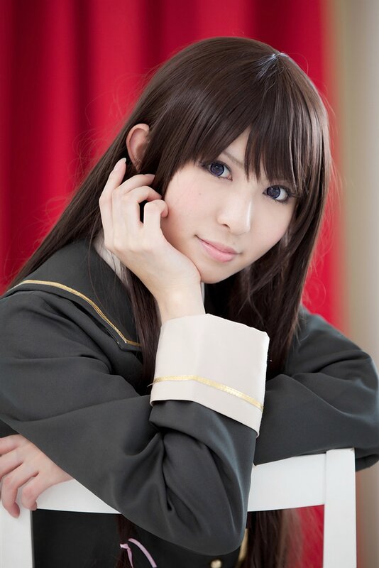 cosplayer in school uniform