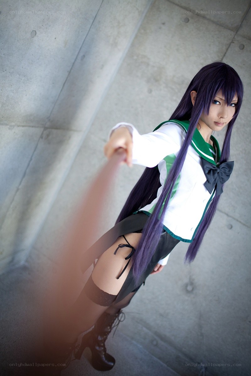 cosplayer in school uniform