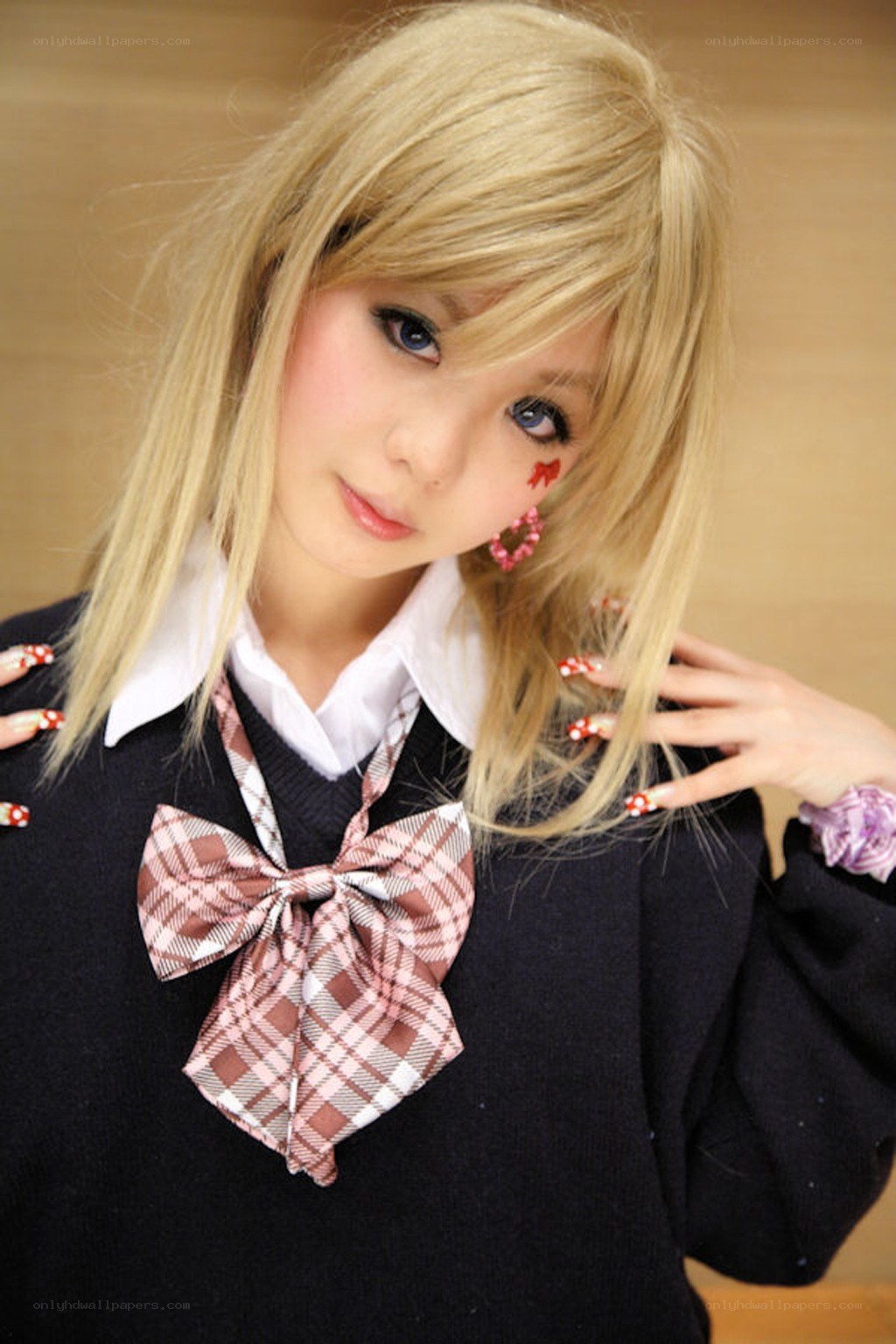 cosplayer in school uniform