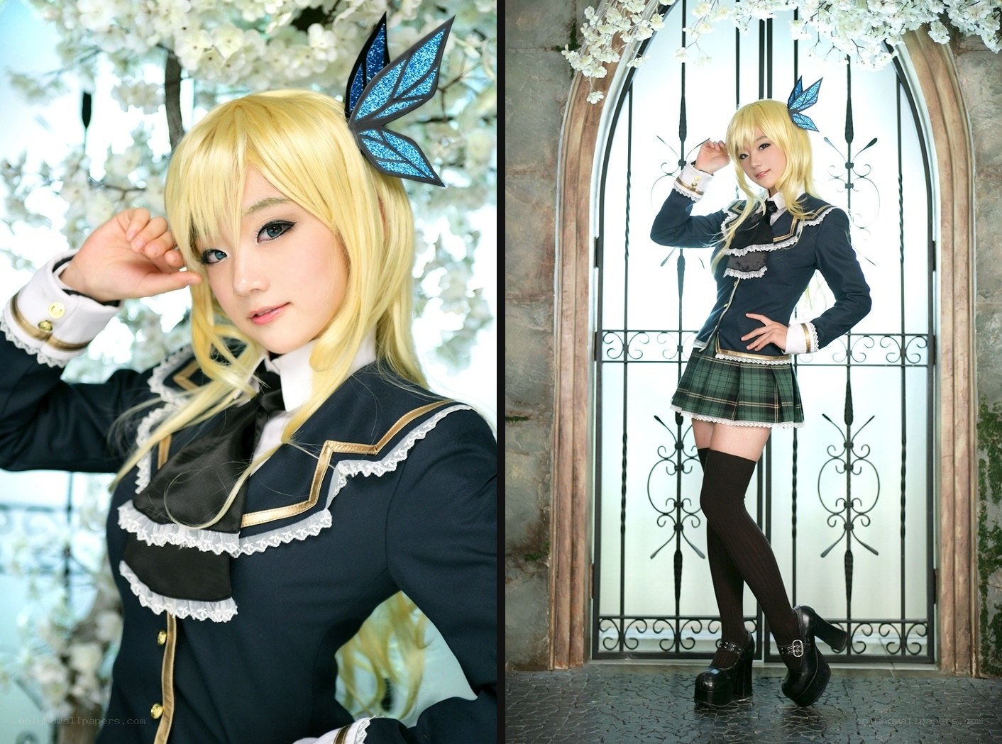 cosplayer in school uniform