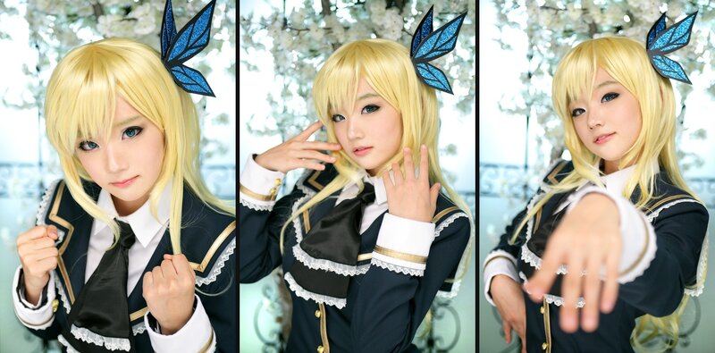 cosplayer in school uniform