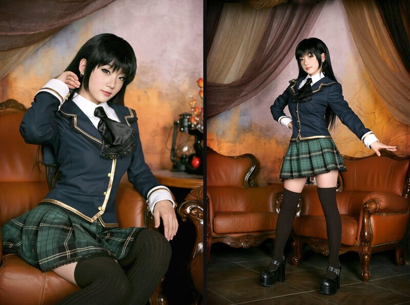 cosplayer in school uniform