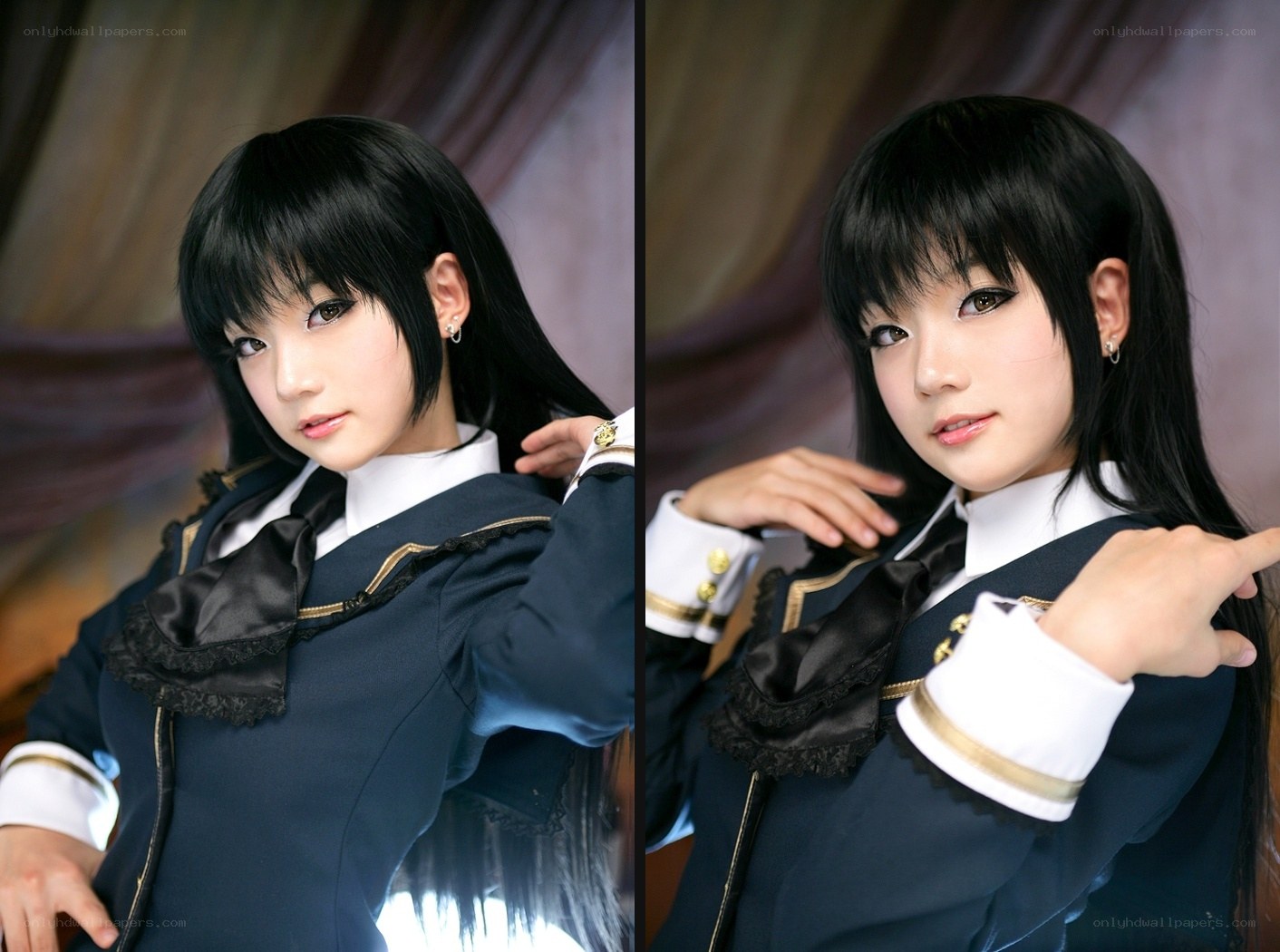 cosplayer in school uniform