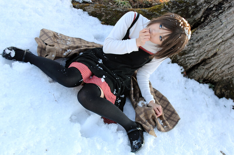 cosplayer in snow