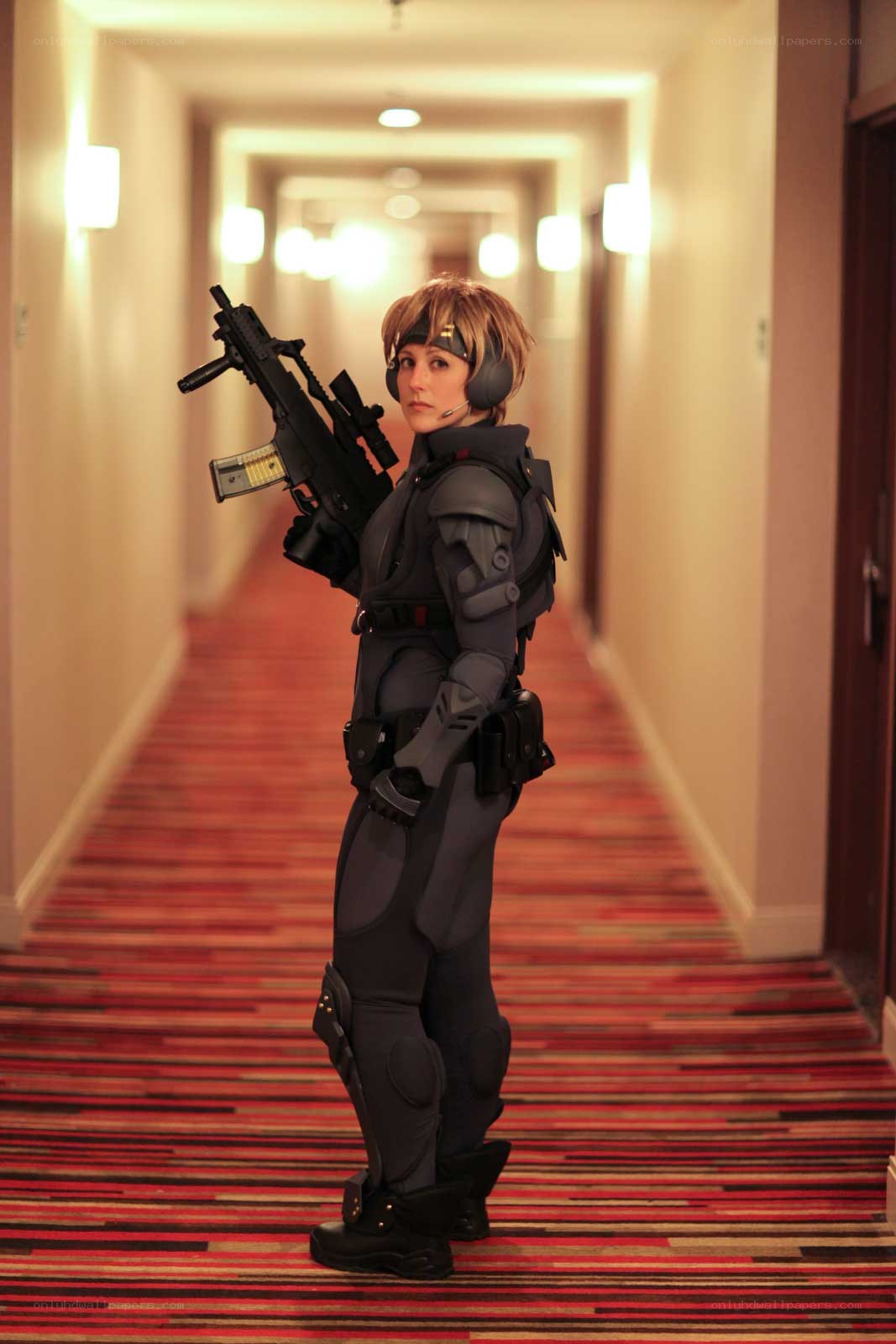 cosplayer in tactical gear