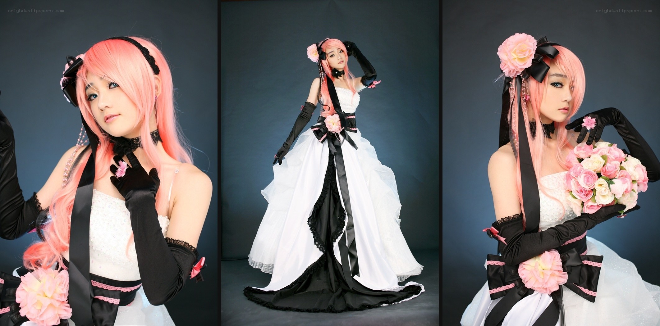 cosplayer in wedding dress