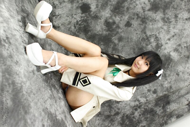 cosplayer in white boots