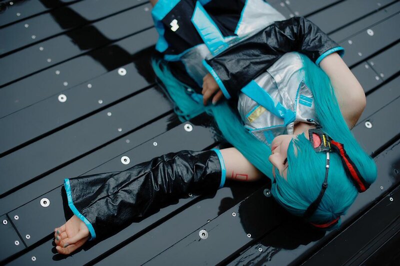 Cosplayer Lying on Deck — Black, Dramatic
