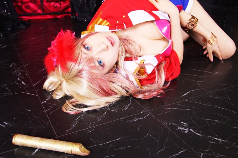 Cosplayer Lying on Floor — Black, Dramatic