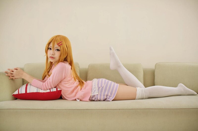 cosplayer on a couch
