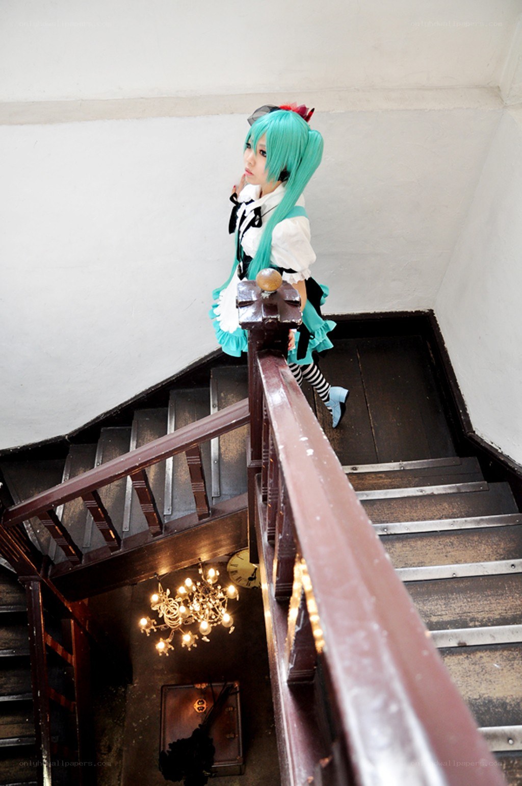 cosplayer on a staircase