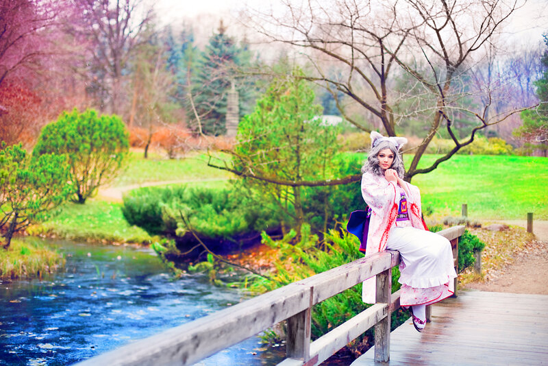 Cosplayer on Bridge