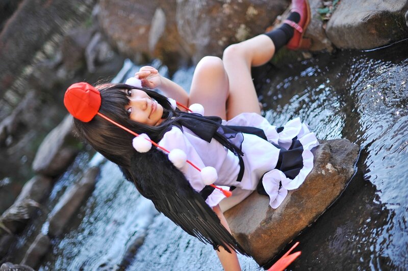 Cosplayer on Rock — Black