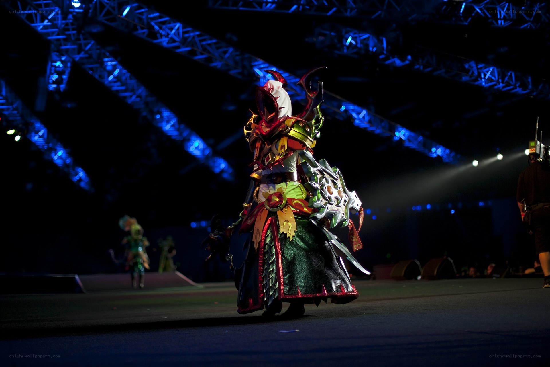 Cosplayer on stage at event