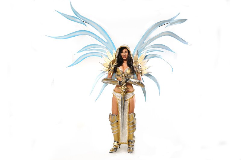 cosplayer with angel wings