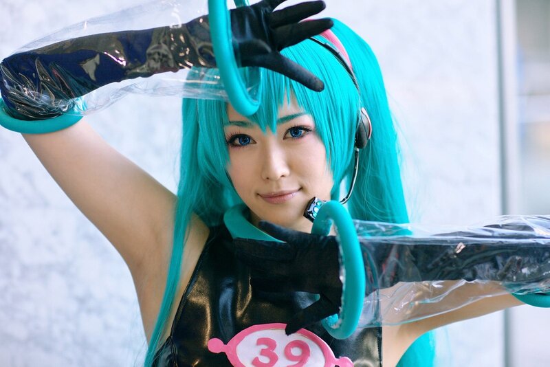 Cosplayer with Blue Hair — Cyan