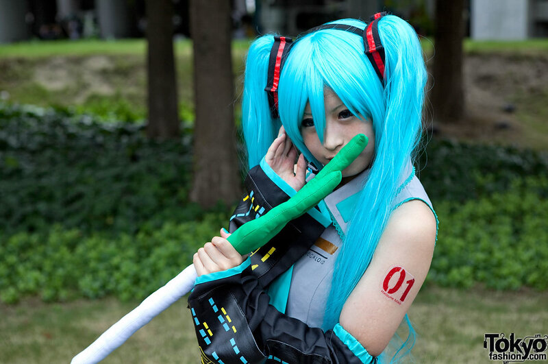 Cosplayer with Blue Hair — Playful