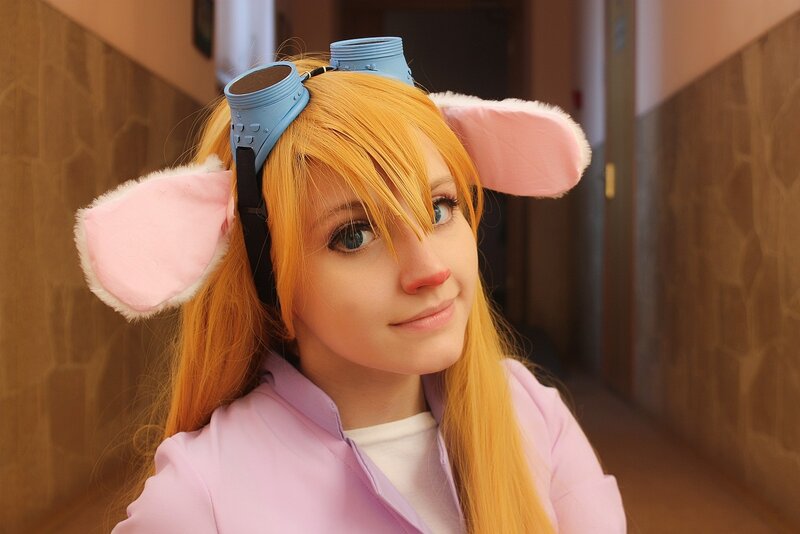 cosplayer with bunny ears