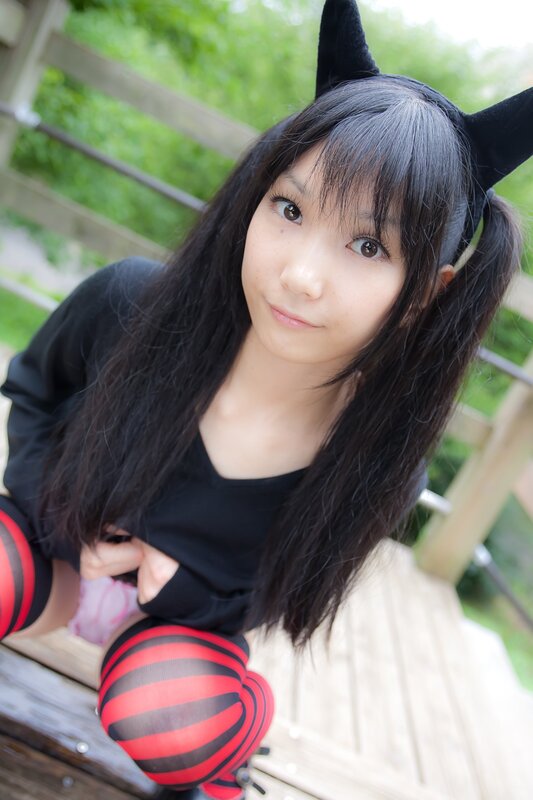 cosplayer with cat ears
