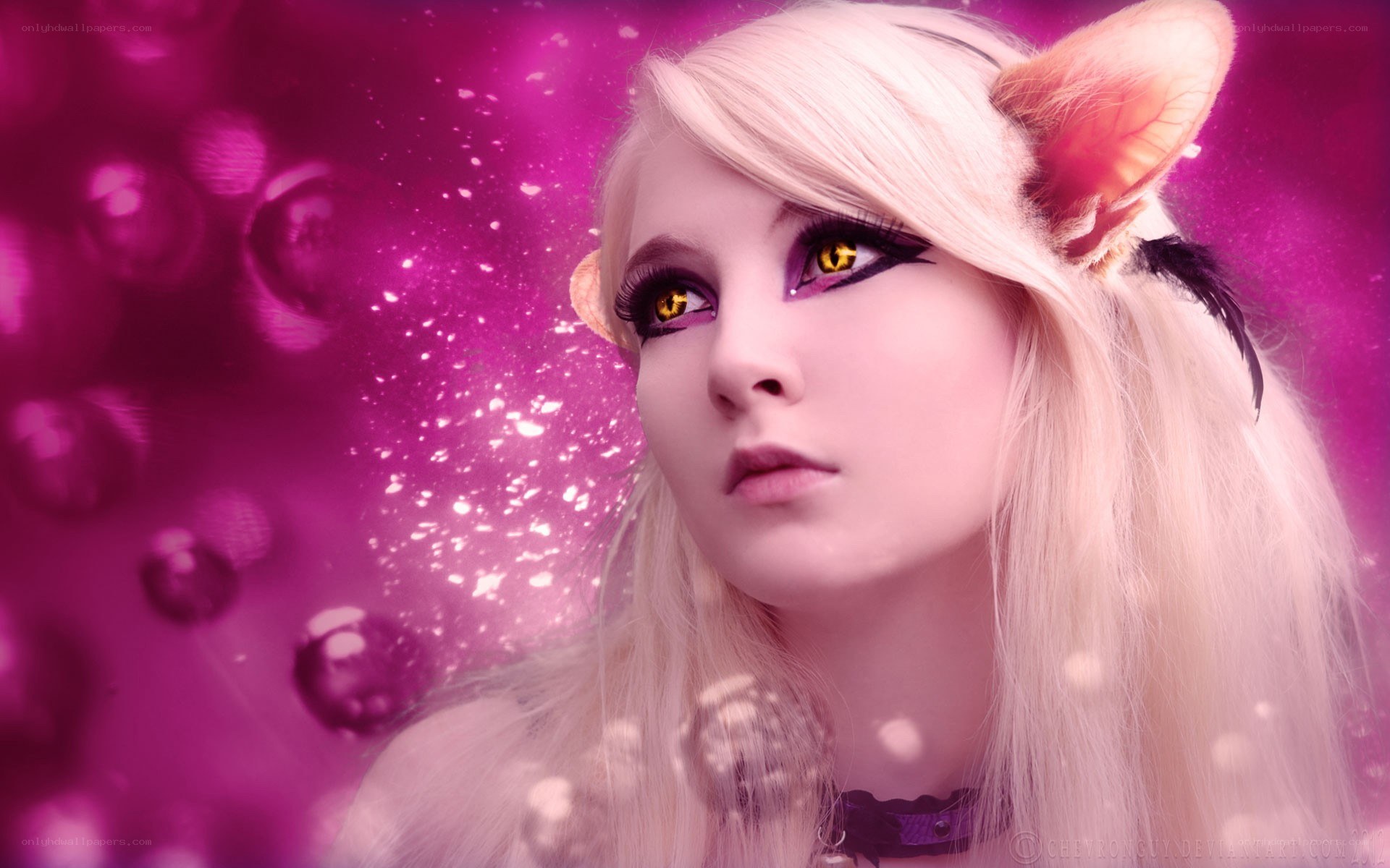 cosplayer with cat ears