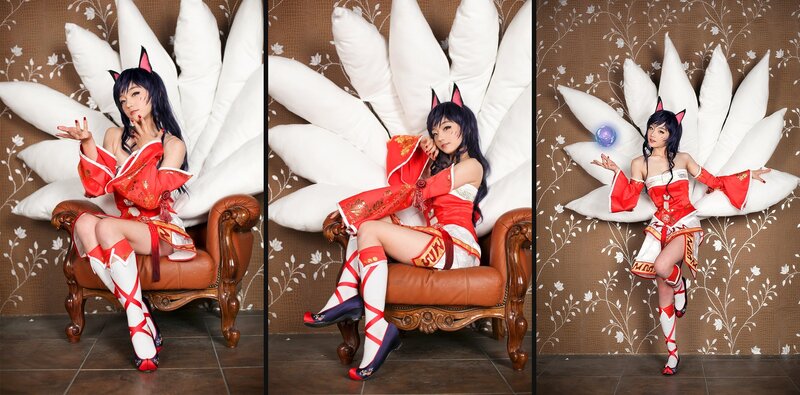 Cosplayer with Fox Ears — Red