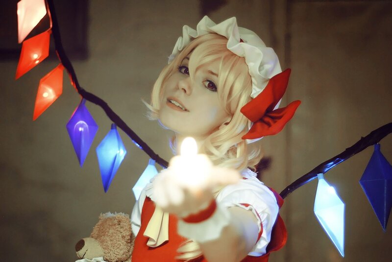 cosplayer with glowing lights