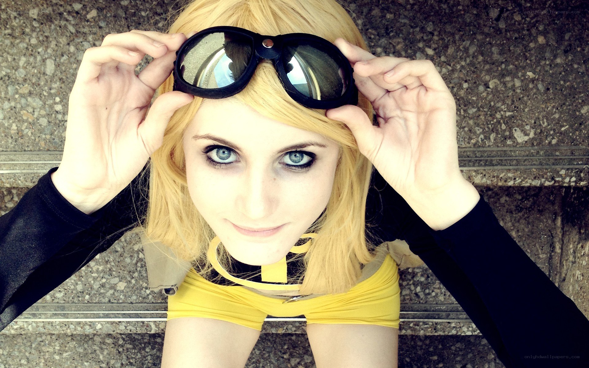 cosplayer with goggles