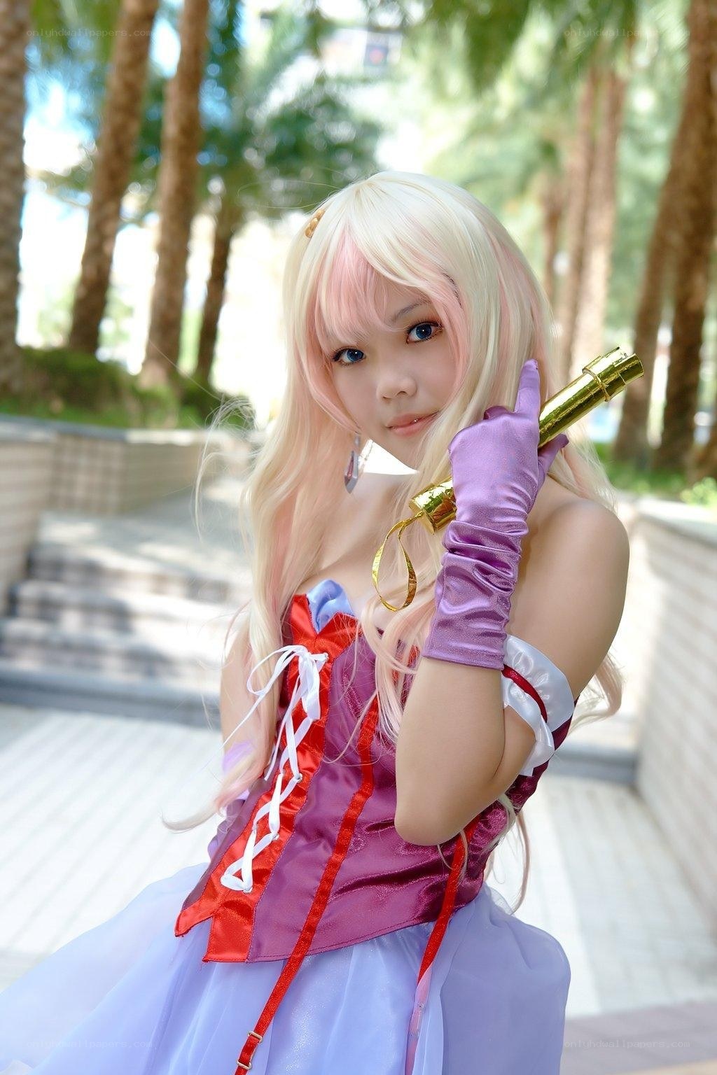 cosplayer with golden staff