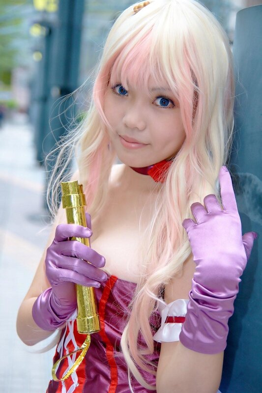 cosplayer with golden staff