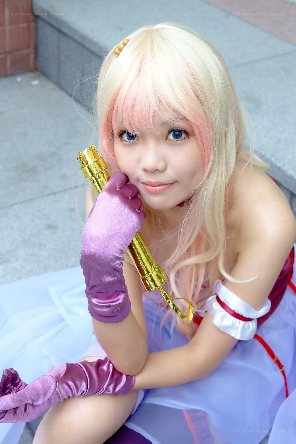cosplayer with golden wand