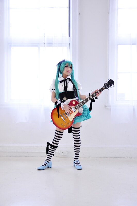 cosplayer with guitar