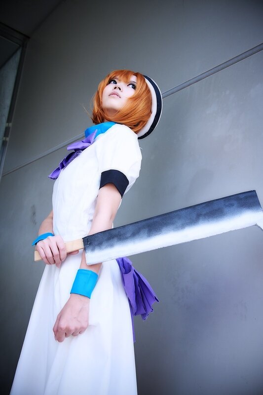 cosplayer with large sword